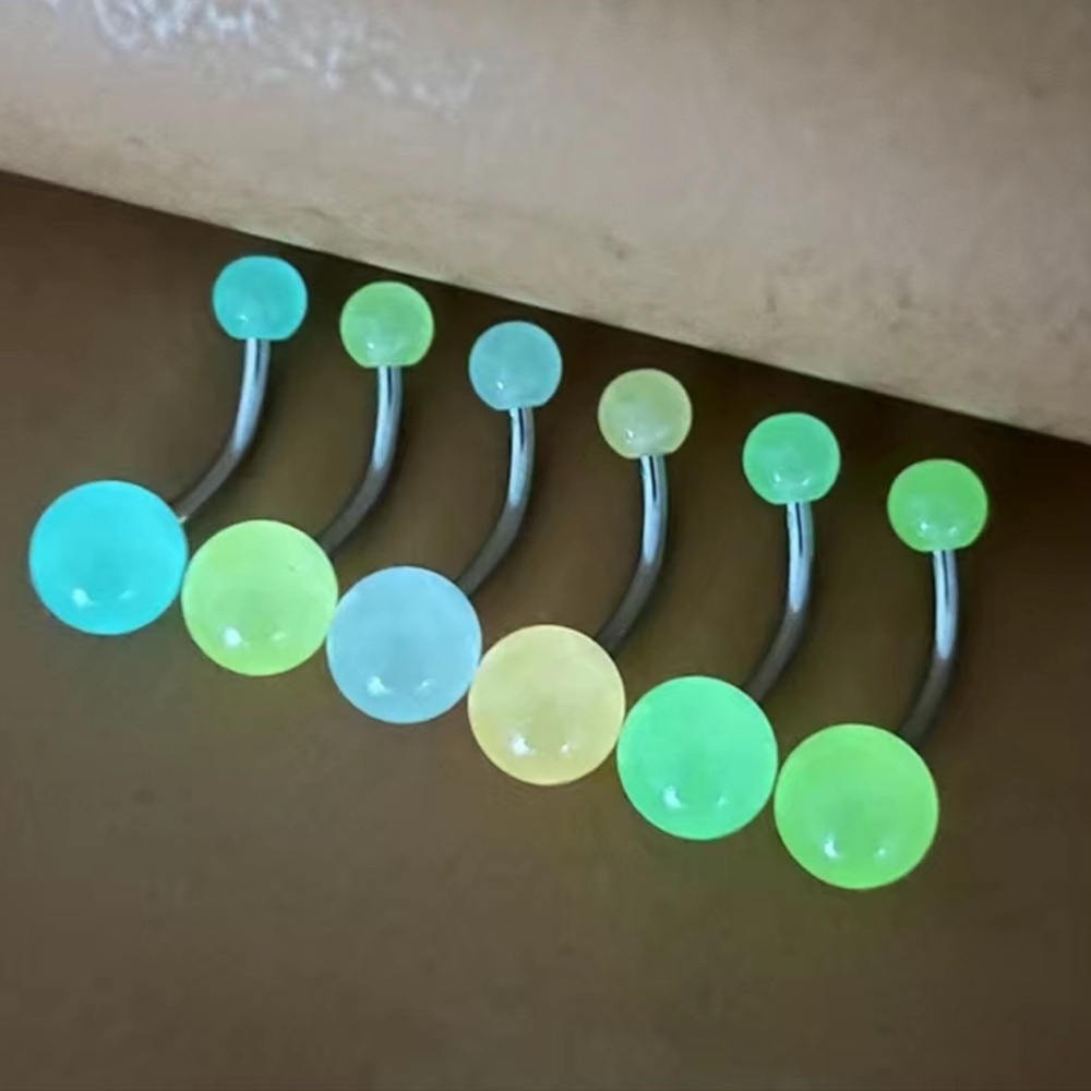 New Glow in the Dark Belly Button rings/ listing is a set of 3